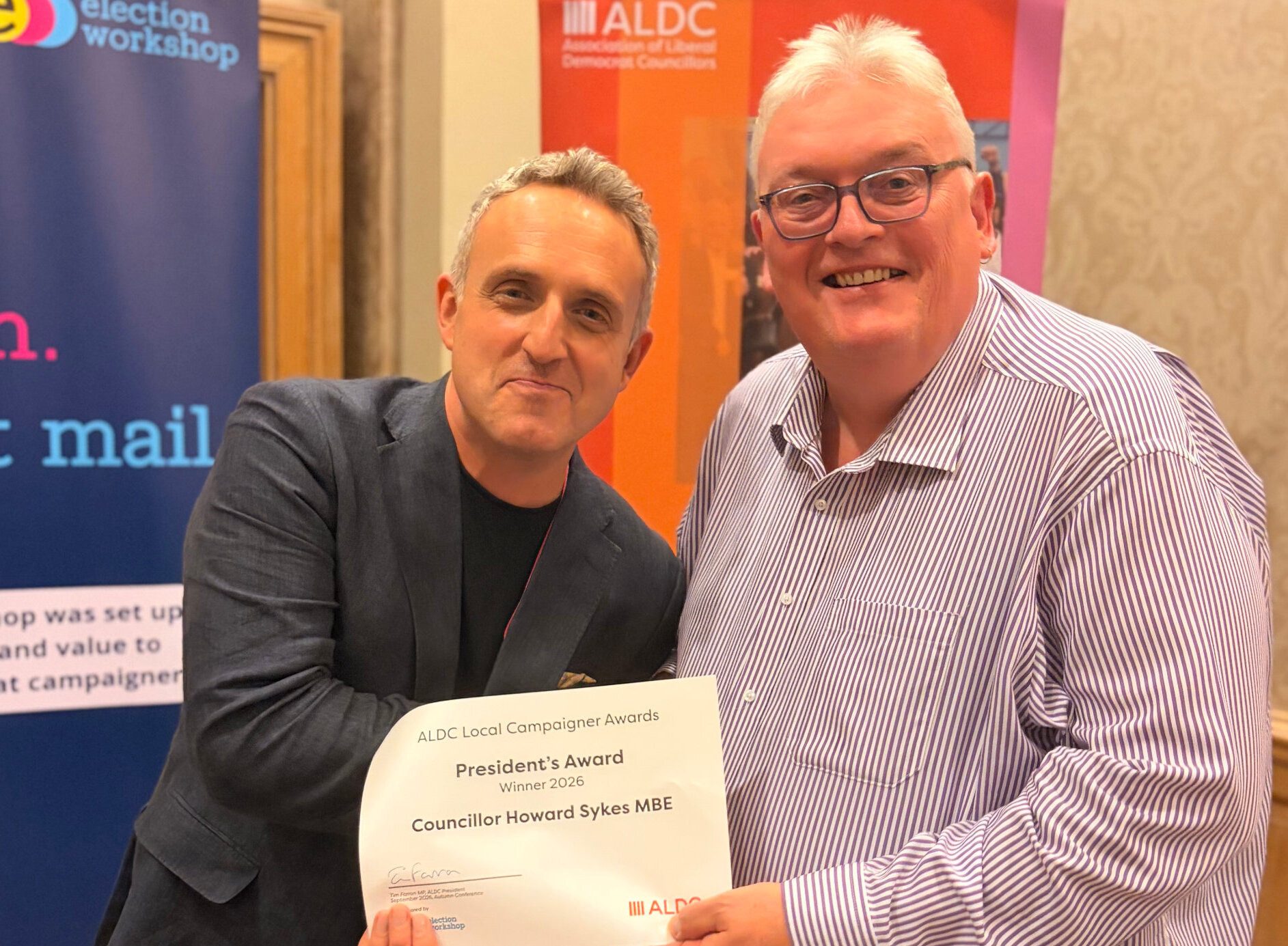 Lifetime Achievement Award For Councillor Howard Sykes, Former Leader of Council
